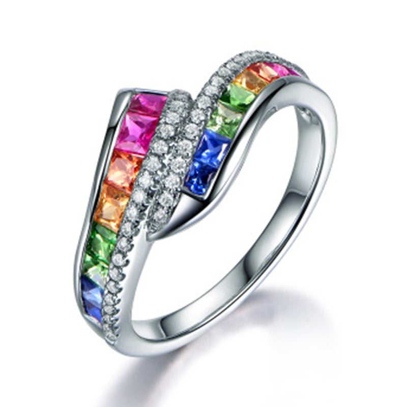 Colors Gemstones Ring Trendy