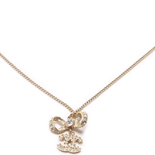 CC Bow Rhinestone Pendant