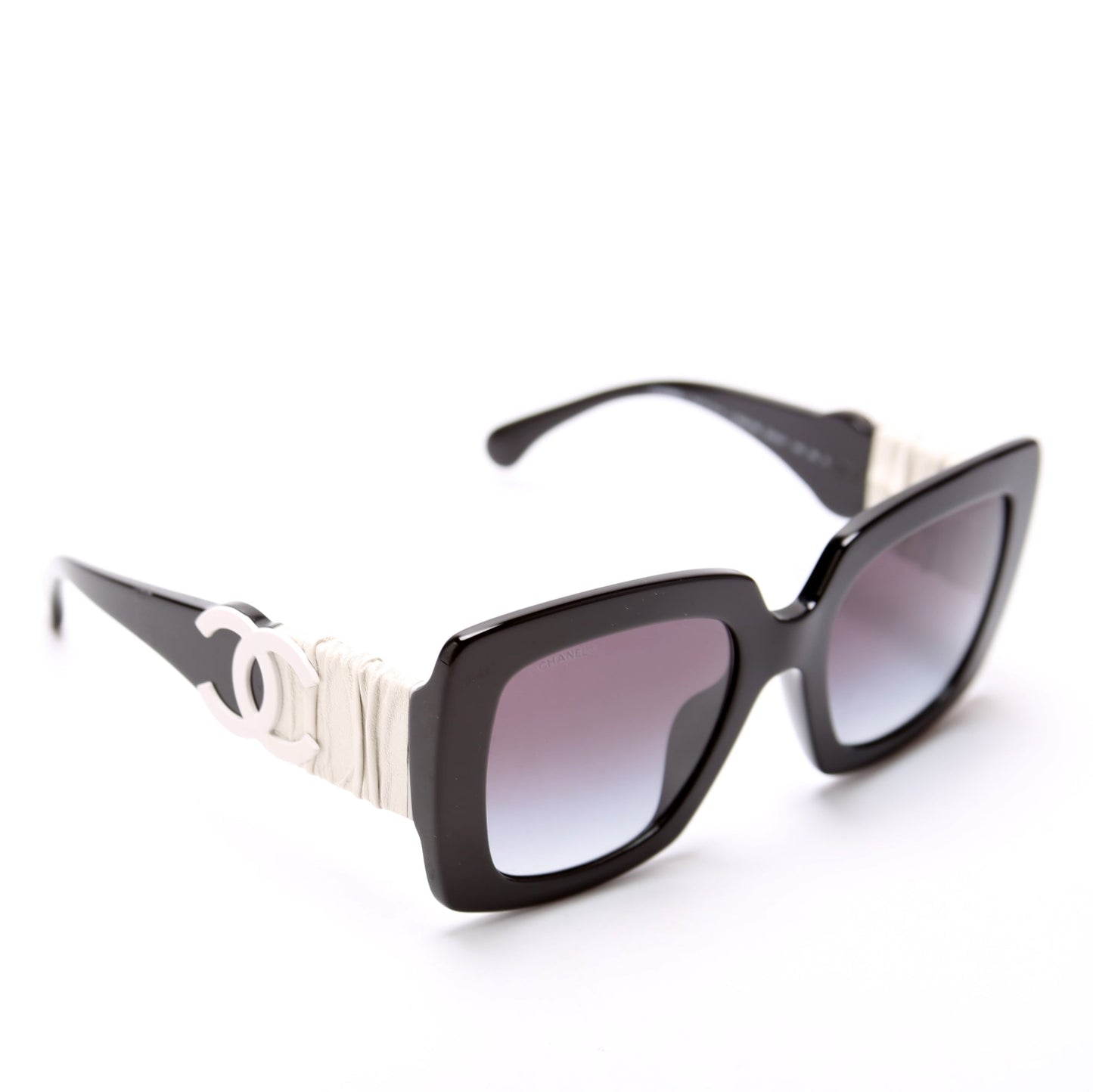 5474 Q-A CC Square Aceta/Leather Sunglasses