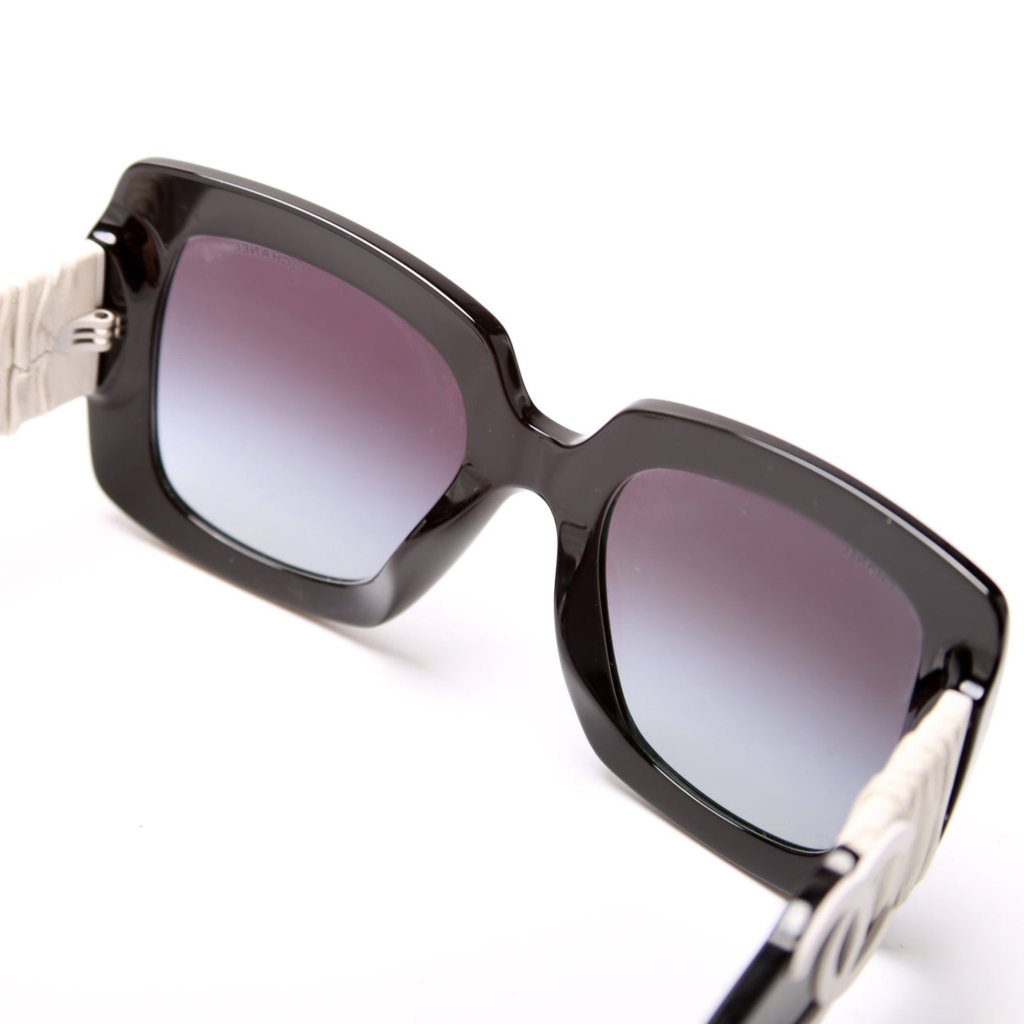 5474 Q-A CC Square Aceta/Leather Sunglasses