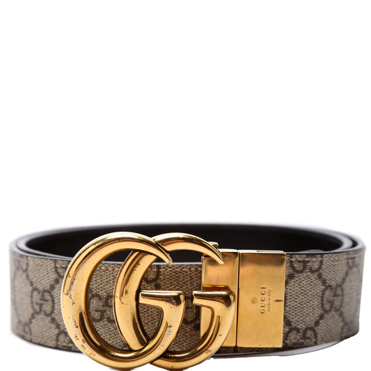 GG Marmont Reversible GG Supreme/Leather Belt Size 90/36