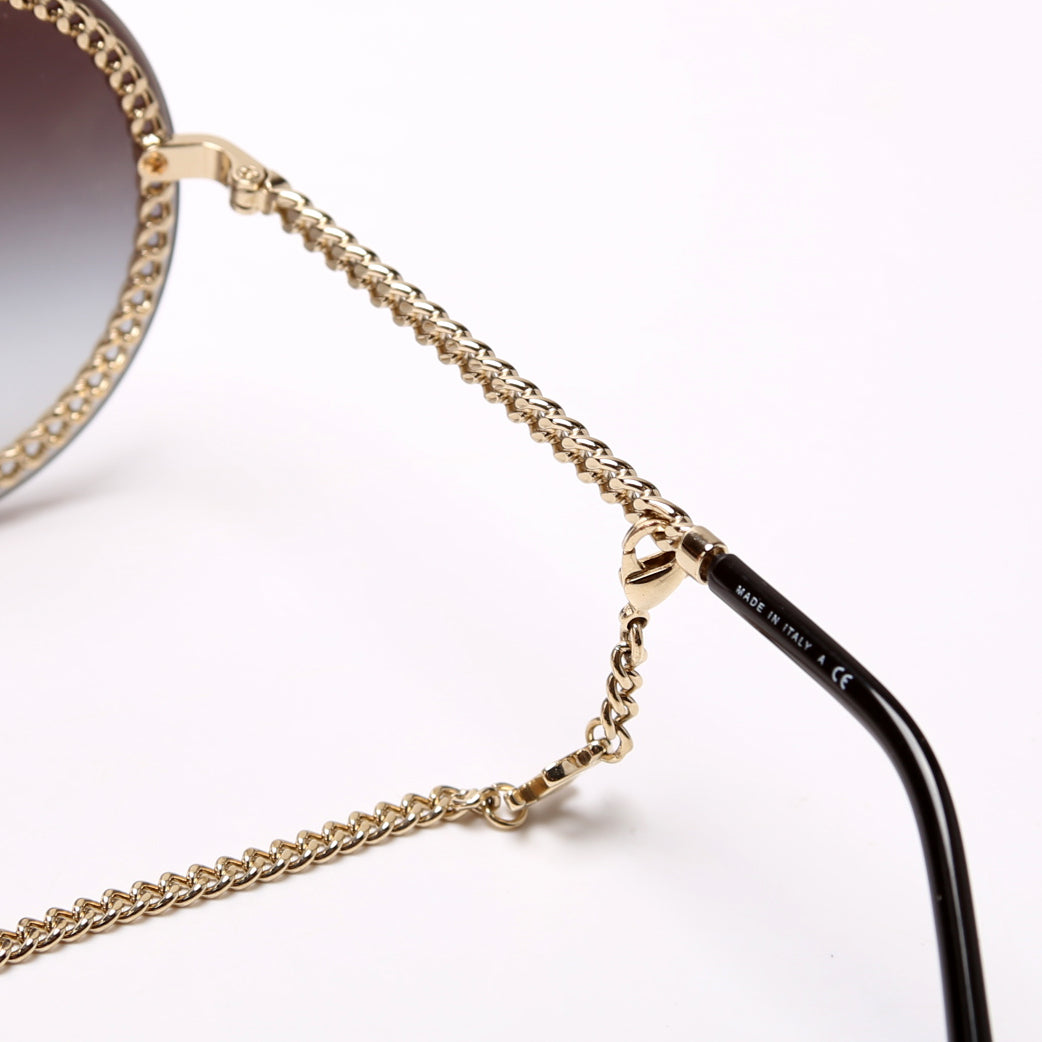 4245 Round Chain Sunglasses with Lanyard