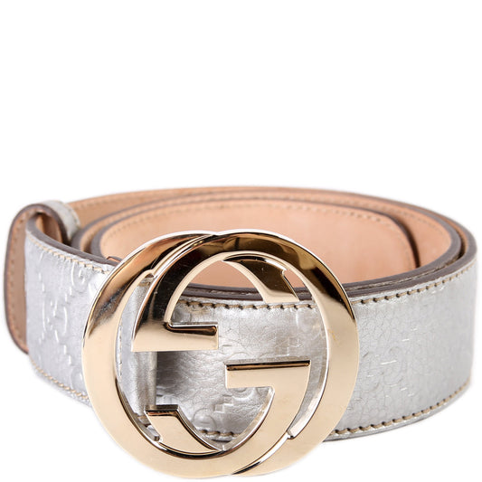 114876 Interlocking Leather Belt Size 80/32