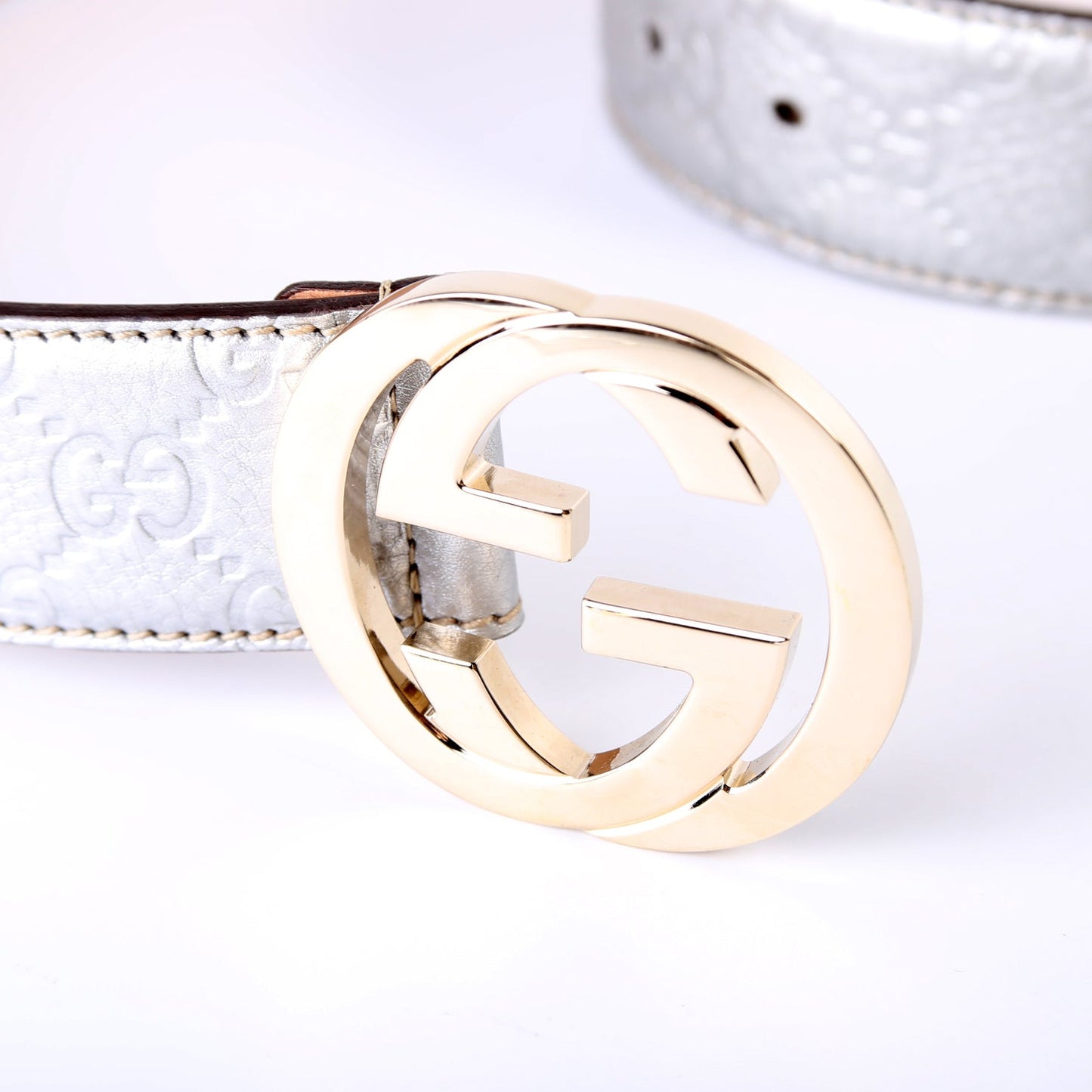 114876 Interlocking Leather Belt Size 80/32