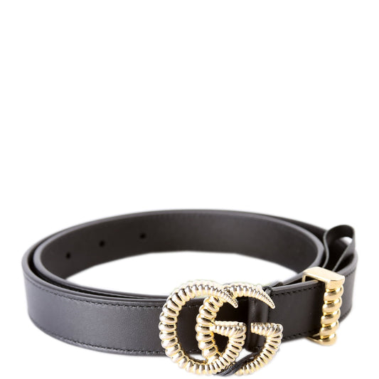 524103 GG Marmont Torchon Buckle Belt Size 75/30 Black