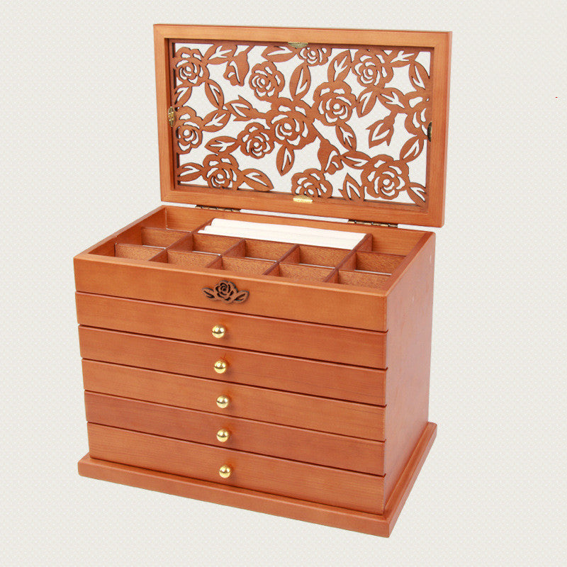 Solid Wood Jewelry Box Wooden Storage Jewelry Box