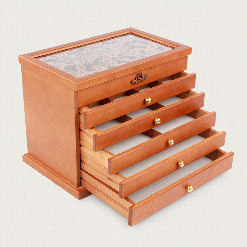 Solid Wood Jewelry Box Wooden Storage Jewelry Box