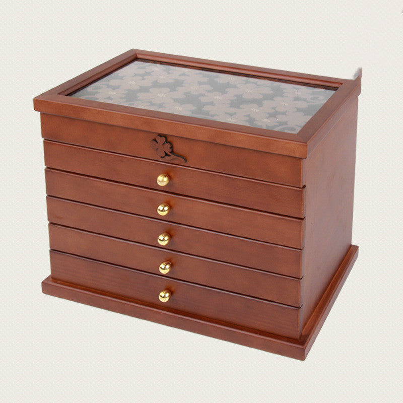 Solid Wood Jewelry Box Wooden Storage Jewelry Box