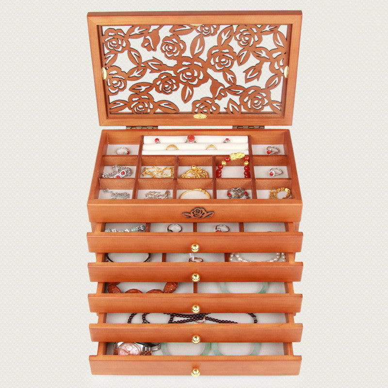 Solid Wood Jewelry Box Wooden Storage Jewelry Box