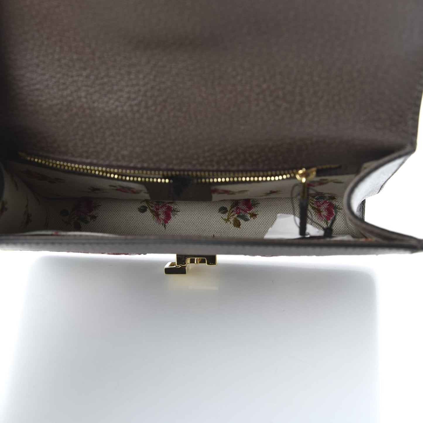 Gucci Sylvie Belt Bag Floral Rose Embroidered Brown Leather 476811