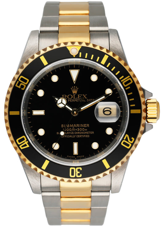 Rolex Submariner Date 16613 Black Dial Mens Watch