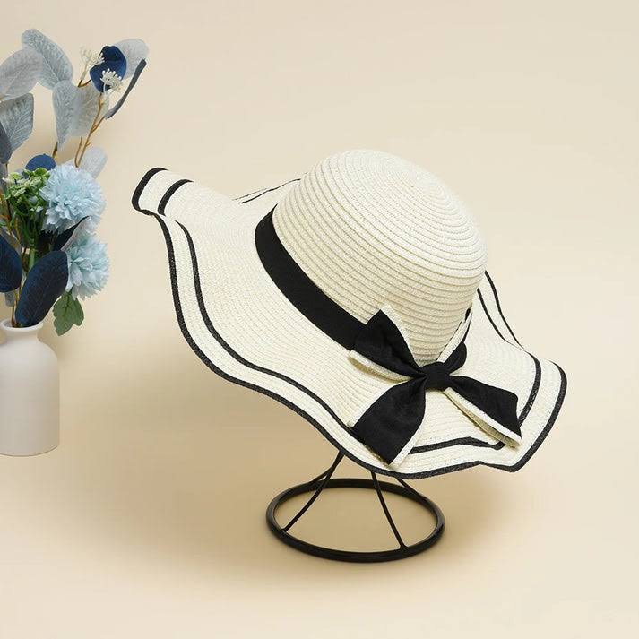 Summer Hats For Women Sun Hat Beach Ladies Fashion Flat Bowknot Women Straw Hat