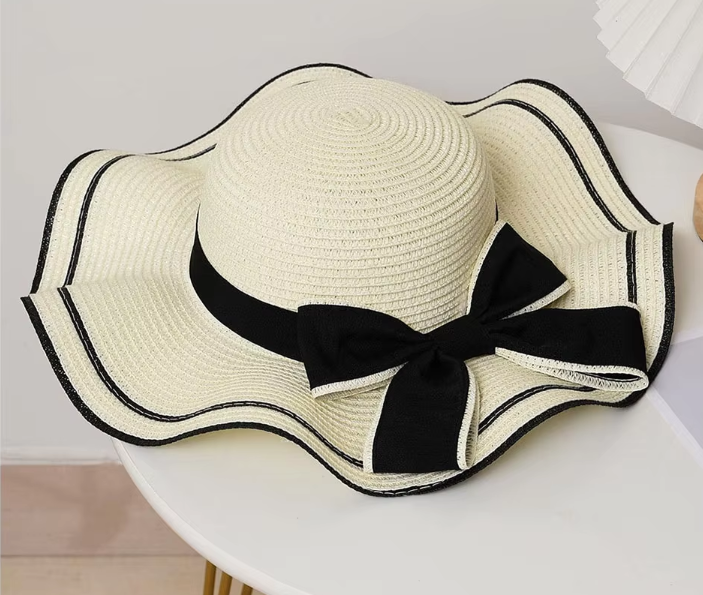 Summer Hats For Women Sun Hat Beach Ladies Fashion Flat Bowknot Women Straw Hat